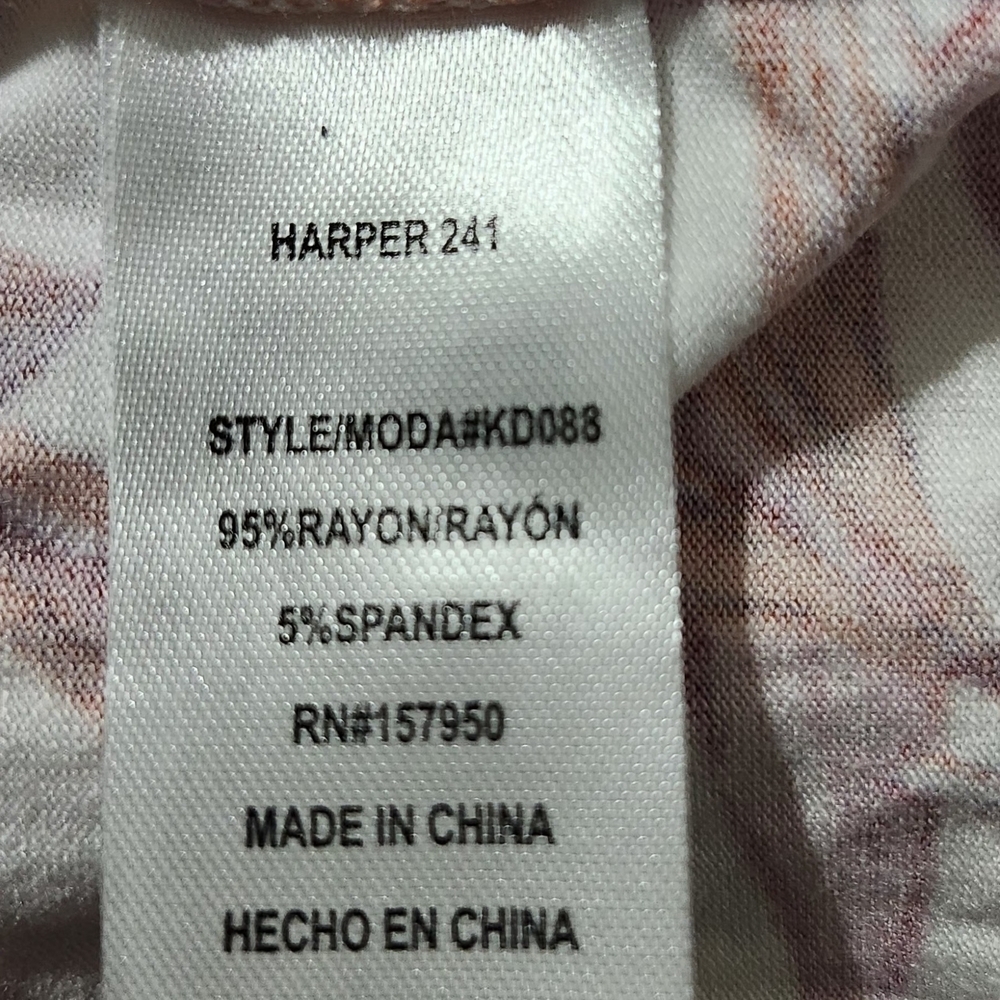 Harper Pink and Orange Leaf Print Swim Coverup - Picture 7 of 8